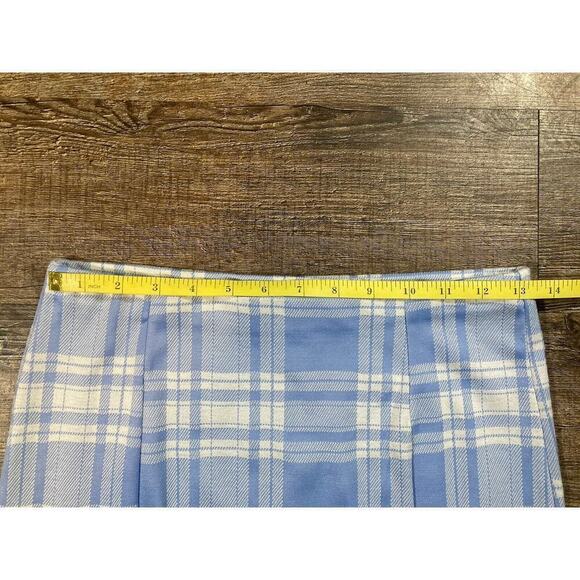 Hesperus Retro 90s Plaid Mini Skirt Blue Stretch Clueless Size M - Picture 5 of 8